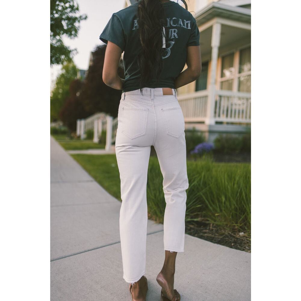 Pistola white Super High-Rise Straight Leg cropped Jeans Sz 24